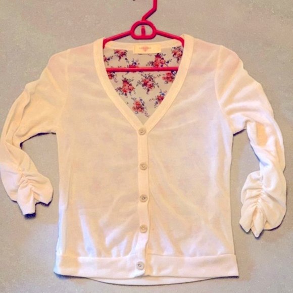 Sweaters | Cream Cardigan Sweater With 